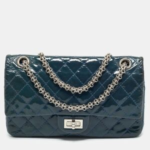 Chanel Blue Quilted Patent Leather 225 Reissue 2.55 Flap Bag